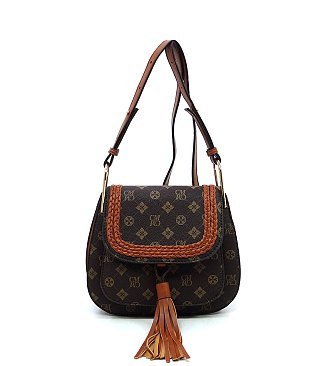 CM Monogram Tassel Saddle Crossbody Bag