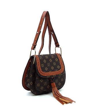CM Monogram Tassel Saddle Crossbody Bag