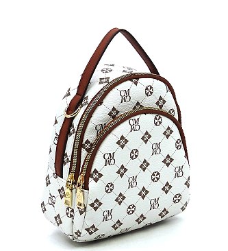 Monogrammed Convertible Backpack Satchel