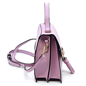 Fashion Ring Tassel Flap Crossbody Satchel