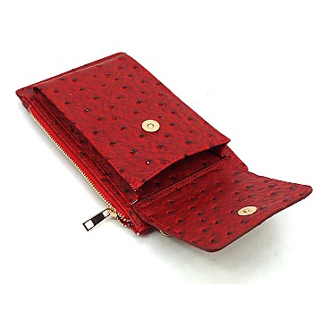 Ostrich Crossbody Cell Phone Holder Pusre