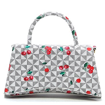 Monogram Cherry Printed Satchel