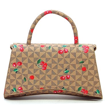 Monogram Cherry Printed Satchel