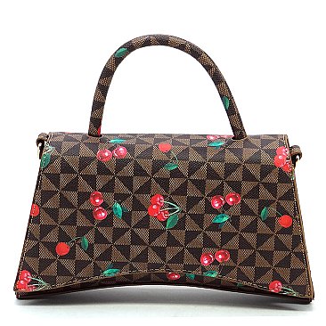Monogram Cherry Printed Satchel