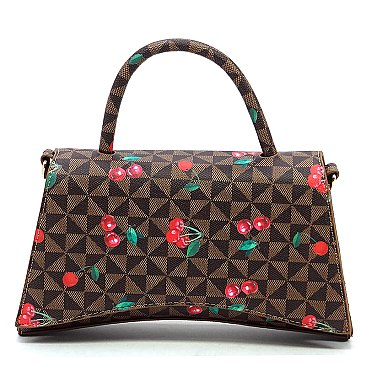 Monogram Cherry Printed Satchel