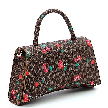 Monogram Cherry Printed Satchel