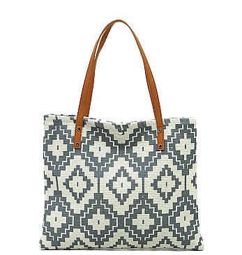 Aztec Tribal Canvas Shopper