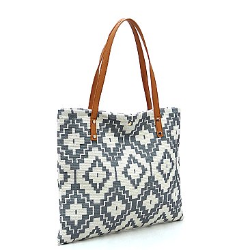 Aztec Tribal Canvas Shopper