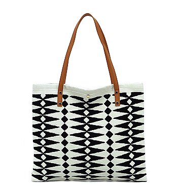 Aztec Tribal Canvas Shopper