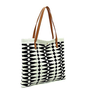 Aztec Tribal Canvas Shopper