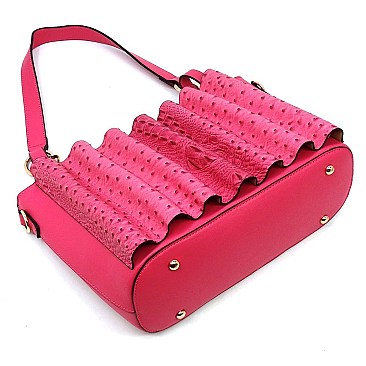 Ostrich Croc Chain 2-in-1 Satchel