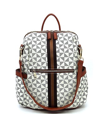 PM Monogram Striped Convertible Backpack