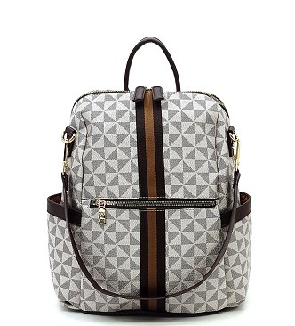 PM Monogram Striped Convertible Backpack