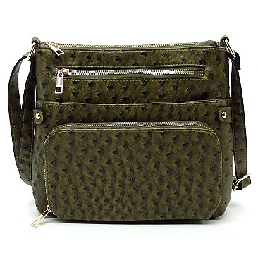 Ostrich Crossbody / Messenger Bag