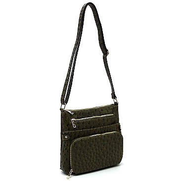 Ostrich Crossbody / Messenger Bag