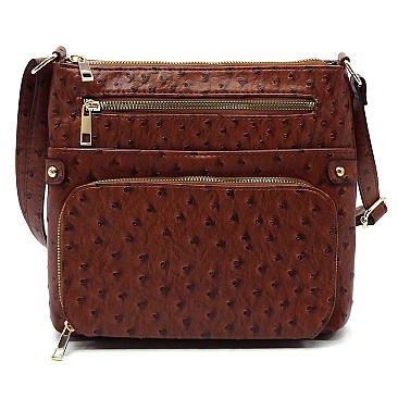 Ostrich Crossbody / Messenger Bag