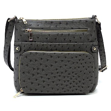 Ostrich Crossbody / Messenger Bag