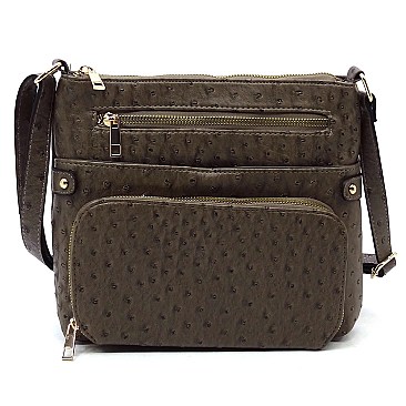 Ostrich Crossbody / Messenger Bag