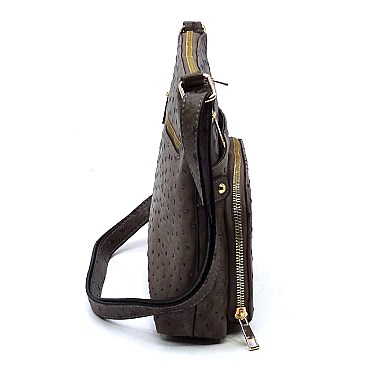 Ostrich Crossbody / Messenger Bag