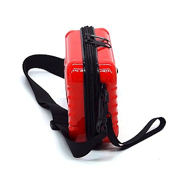 Fashion ABS Plastic Stripe Mini Crossbody Bag