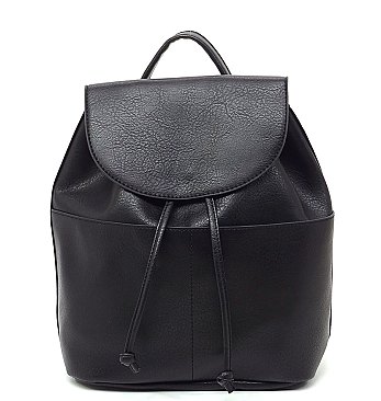 Fashion Flap Drawstring Backpack