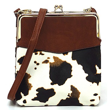 Fashion Kiss Lock Crossbody Bag