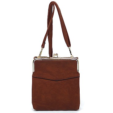 Fashion Kiss Lock Crossbody Bag