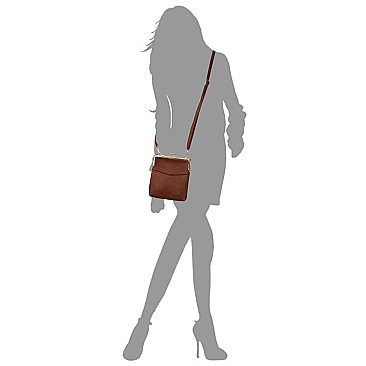 Fashion Kiss Lock Crossbody Bag