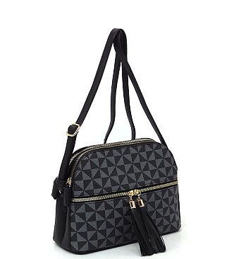 MONOGRAM MID ZIP TASSEL CROSSBODY BAG