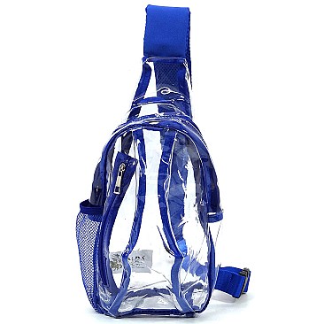 Trendy  Visible Clear MULTI COMPARTMENT SLING BACKPACK