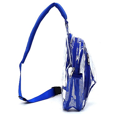 Trendy  Visible Clear MULTI COMPARTMENT SLING BACKPACK