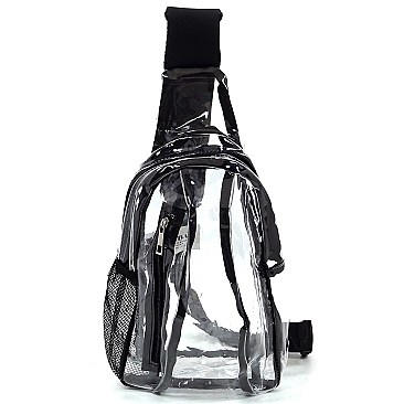 Trendy  Visible Clear MULTI COMPARTMENT SLING BACKPACK