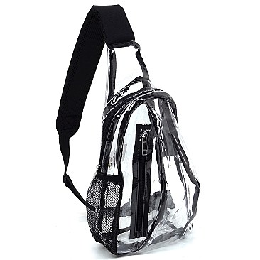 Trendy  Visible Clear MULTI COMPARTMENT SLING BACKPACK