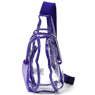 Trendy  Visible Clear MULTI COMPARTMENT SLING BACKPACK