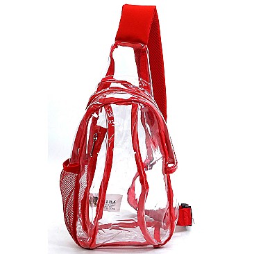 Trendy  Visible Clear MULTI COMPARTMENT SLING BACKPACK