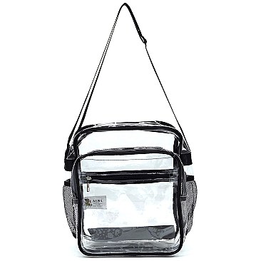 Trendy  Visible Clear MULTI COMPARTMENT Crossbody Bag