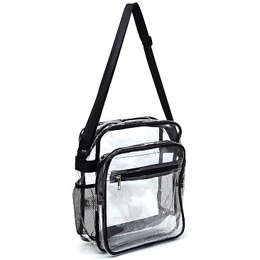 Trendy  Visible Clear MULTI COMPARTMENT Crossbody Bag