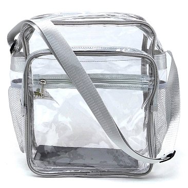 Trendy  Visible Clear MULTI COMPARTMENT Crossbody Bag