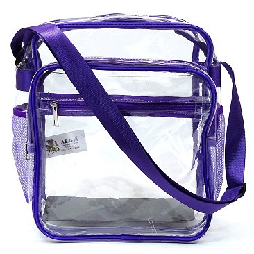 Trendy  Visible Clear MULTI COMPARTMENT Crossbody Bag