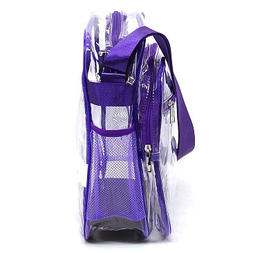 Trendy  Visible Clear MULTI COMPARTMENT Crossbody Bag