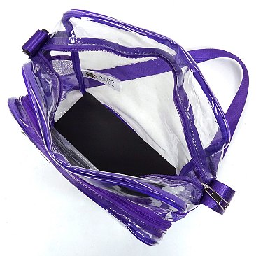 Trendy  Visible Clear MULTI COMPARTMENT Crossbody Bag