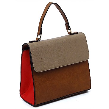 TRENDY Colorblock Top Handle Satchel