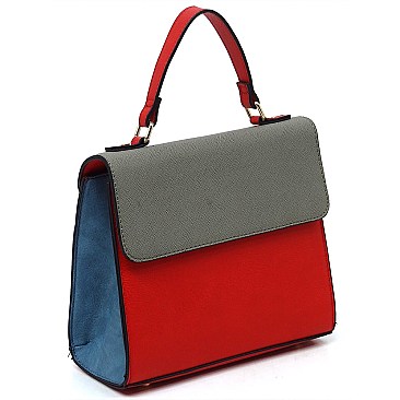 TRENDY Colorblock Top Handle Satchel