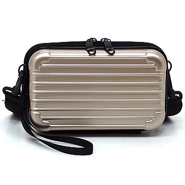 Fashion ABS Plastic Stripe Mini Crossbody Bag