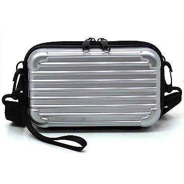 Fashion ABS Plastic Stripe Mini Crossbody Bag