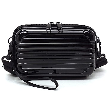 Fashion ABS Plastic Stripe Mini Crossbody Bag