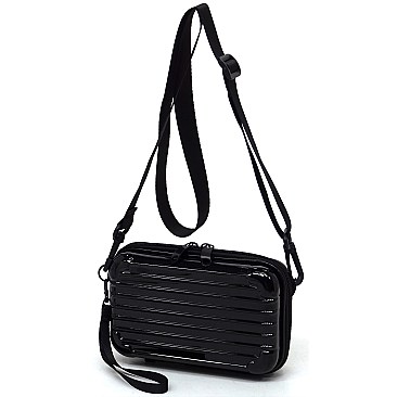 Fashion ABS Plastic Stripe Mini Crossbody Bag