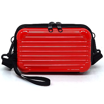 Fashion ABS Plastic Stripe Mini Crossbody Bag