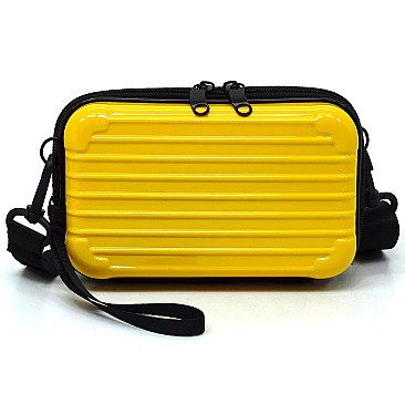 Fashion ABS Plastic Stripe Mini Crossbody Bag