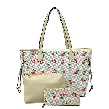 Monogram Cherry Print 3-in-1 Shopper